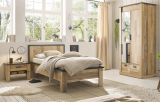 Bett Stove in Used Wood hell und anthrazit Einzelbett Liegefl�che 90 x 200 cm