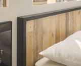 Bett Stove in Used Wood hell und anthrazit Doppelbett Liegefl�che 180 x 200 cm