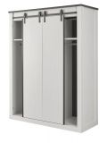 Kleiderschrank Stove in wei� Pinie und anthrazit Landhaus Schiebet�rent�renschrank 3-t�rig mit Spiegel 163 x 209