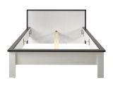 Bett Stove in wei� Pinie und anthrazit Landhaus Einzelbett Liegefl�che 140 x 200 cm