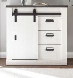 Kommode Stove in wei� Pinie und anthrazit Landhaus Sideboard 93 x 91 cm