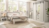Schlafzimmer Set 3-teilig Stove in wei� Pinie Landhaus mit Einzelbett Liegefl�che 140 x 200 cm und 2 x Nachttisch