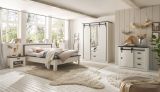 Schlafzimmer Set 3-teilig Stove in wei� Pinie Landhaus mit Einzelbett Liegefl�che 140 x 200 cm und 2 x Nachttisch