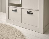 Schlafzimmer Set 4-teilig Stove in wei� Pinie Landhaus mit Bett, Kleiderschrank, Nachttisch und Kommode