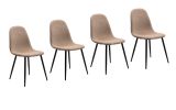4 x Stuhl Lenja in braun Cord und schwarz 4-Fu�stuhl K�chen- und Esszimmerstuhl 4er Set