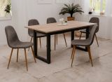 4 x Stuhl Lenja in grau Cord 4-Fu�stuhl K�chen- und Esszimmerstuhl 4er Set