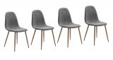 4 x Stuhl Lenja in grau Cord 4-Fu�stuhl K�chen- und Esszimmerstuhl 4er Set
