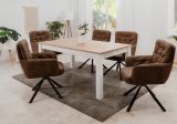 2 x Stuhl Milos in braun Leder-Optik 180� drehbar K�chen- und Esszimmerstuhl 2er Set