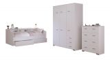 Parisot Kinder- und Jugendzimmer Sleep41 in wei� Komplett-Set 3-teilig mit Stauraumbett, Kleiderschrank und Kommode
