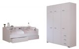 Parisot Kinder- und Jugendzimmer Sleep43 in wei� Komplett-Set 2-teilig mit Stauraumbett und Kleiderschrank