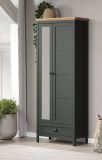 Garderobenschrank Meadow in gr�n und Evoke Eiche Landhaus Garderobe mit Spiegel 77 x 198 cm