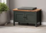 Garderobe Sitzbank Meadow in gr�n und Evoke Eiche Landhaus Garderobenbank und Schuhschrank 77 x 48 cm