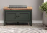 Garderobe Sitzbank Meadow in gr�n und Evoke Eiche Landhaus Garderobenbank und Schuhschrank 77 x 48 cm