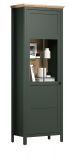 Vitrine Meadow in gr�n und Evoke Eiche Landhaus Vitrinenschrank inklusive LED Beleuchtung 69 x 198 cm