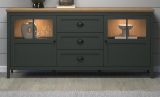 Sideboard Meadow in gr�n und Evoke Eiche Landhaus Wohn- und Esszimmer Kommode inklusive LED 185 cm