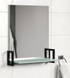 Badezimmer Spiegel Matix in dusk blue und grau Badspiegel 64 x 74 cm