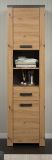 Badezimmer Hochschrank Jorik in Artisan Eiche und Matera grau Badschrank 53 x 196 cm