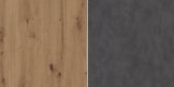Badezimmer Hochschrank Jorik in Artisan Eiche und Matera grau Badschrank 53 x 196 cm