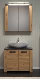 Badezimmer Spiegelschrank Jorik in Artisan Eiche und Grau, Badschrank 2-t�rig 79 x 78 cm