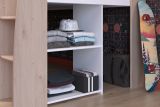 Parisot Hochbett Lucas in wei� und Eiche Kinder- und Jugendzimmer Bett mit Schreibtisch