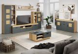 TV-Lowboard Tyler in grau und Evoke Eiche XL TV Unterteil 230 x 52 cm