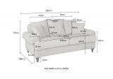 Sofa Adelina in blau Landhaus Couch 3-Sitzer 200 cm