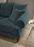 Sofa Adelina in blaugr�n Landhaus Couch 3-Sitzer 200 cm