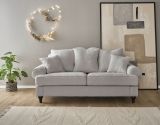 Sofa Adelina in hellgrau Landhaus Couch 3-Sitzer 200 cm