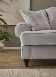 Sofa Adelina in hellgrau Landhaus Couch 3,5-Sitzer 230 cm