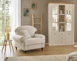 Sessel Adelina in beige Landhaus Loungesessel 110 cm