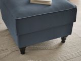 Sessel Set Adelina in blau Landhaus Loungesessel inklusive Hocker