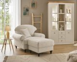 Sessel Set Adelina in beige Landhaus Loungesessel inklusive Hocker