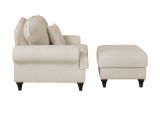 Sessel Set Adelina in beige Landhaus Loungesessel inklusive Hocker