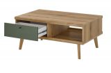 Couchtisch Juna in Salbei und Evoke Eiche Beistelltisch skandinavisch 107 x 67 cm