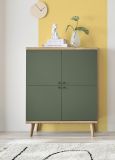 Highboard Juna in Salbei und Evoke Eiche Kommode skandinavisch 107 x 134 cm