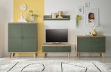 Highboard Juna in Salbei und Evoke Eiche Kommode skandinavisch 107 x 134 cm