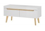TV-Lowboard Isgard in wei� matt und Scandi Eiche TV Unterteil skandinavisch 107 x 50 cm
