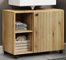 Waschbeckenunterschrank Feliz in Evoke Eiche Badschrank auf Rollen 80 cm