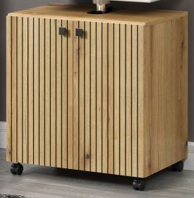 Waschbeckenunterschrank Feliz in Evoke Eiche Badschrank auf Rollen 60 cm