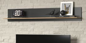 Wandboard Avila in grau und Evoke Eiche Wandregal 167 x 25 cm