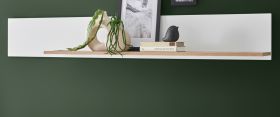 Wandboard Merced in wei� matt und Evoke Eiche Wohn- und Esszimmer Wandregal 150 cm