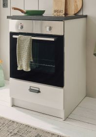 Herdumbauschrank Stove in wei� Pinie und anthrazit Landhaus K�che Unterschrank 60 cm