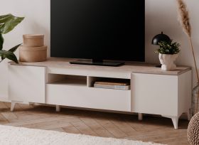 TV-Lowboard Visby in wei� und Sandstein TV Unterteil 177 cm
