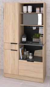 Parisot Buffet Fumay11 in Eiche und Beton grau K�che Buffetschrank 100 x 186 cm