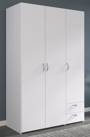 Kleiderschrank Enjour in wei� Dreht�renschrank 3-t�rig 120 x 185 cm