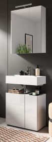 Badm�bel Set 2-teilig Larik in wei� Hochglanz Badkombination 60 x 190 cm
