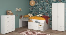 Parisot Kinder- und Jugendzimmer Milky12 in wei� und grau Loft Komplett-Set 3-teilig