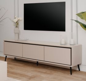 TV-Lowboard Brebbia in Sand mit Schwarz TV Unterteil 175 cm