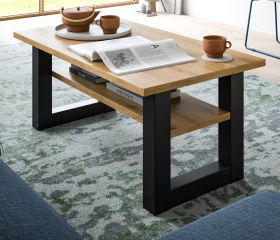 Couchtisch Eldon in Artisan Eiche und grau Beistelltisch 90 x 50 cm