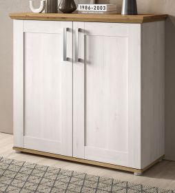 Kommode Mirano in wei� L�rche und Eiche Artisan Landhaus Sideboard 95 cm